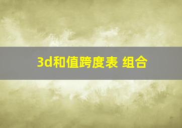 3d和值跨度表 组合